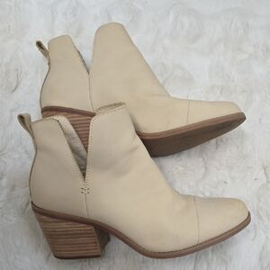 Toms Cream Ankle Booties with Western Influence